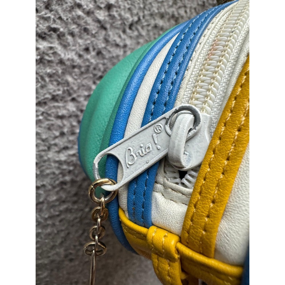 Vintage Brio Womens Rainbow Leather Balloon Ball Shoulder Bag Multicolor 8" x 9" - Picture 6 of 12